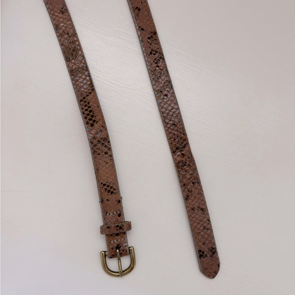 Wilfred Snakeskin Belt with Gold Buckle Sz Large - Picture 3 of 4